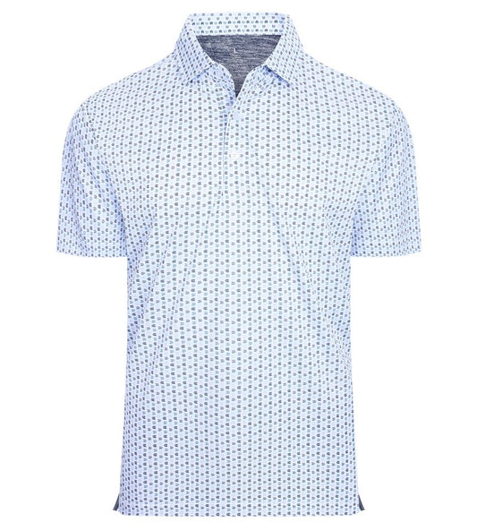 Alex Vando Mens Golf Shirt Moisture Wicking Classic Print Golf Shirts for Men,White U,L