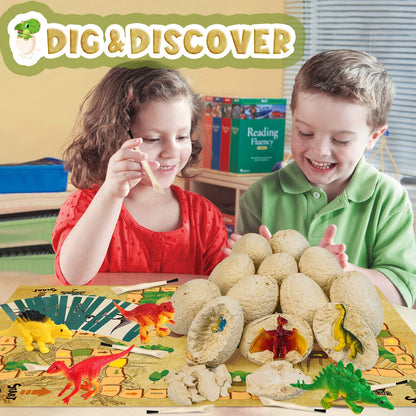 Joozmui Dinosaur Toys for Boys, Fossil Digging Kit for Kids Dinosaur Egg Toys 3-10 Year Old Boy Gifts Boys Toy Age 3-8 Toy Figure Gifts for 3-11 Year Old