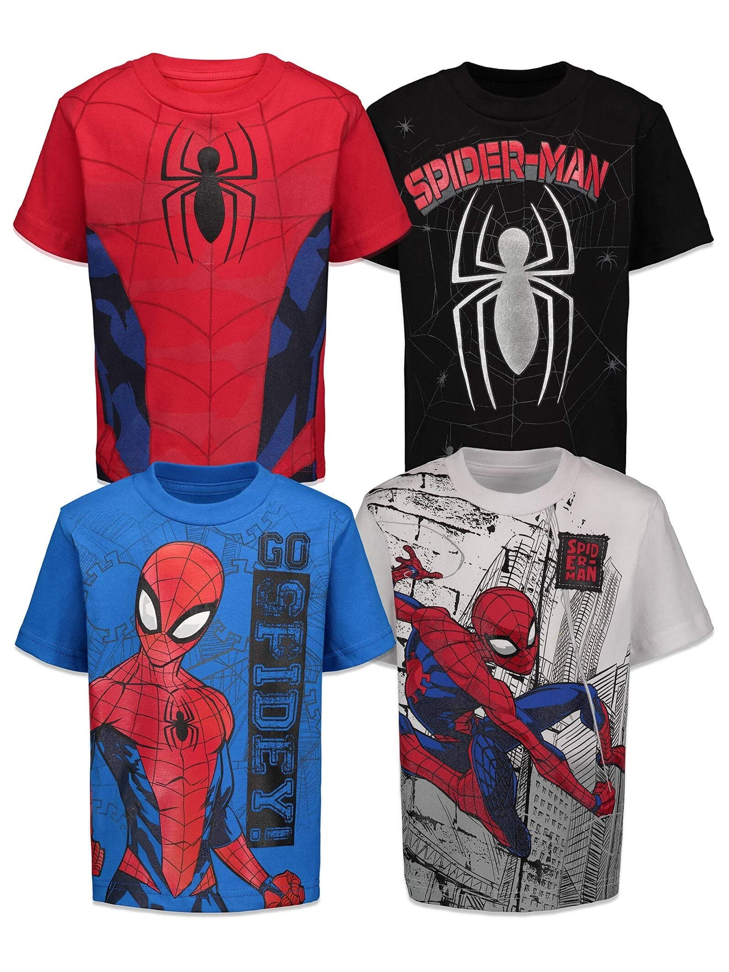 Marvel Spider-Man Toddler Boys 4 Pack T-Shirts Spiderman 5T