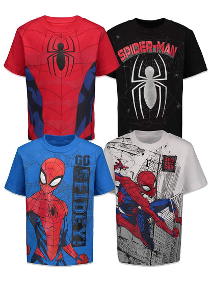 Marvel Spider-Man Toddler Boys 4 Pack T-Shirts Spiderman 5T