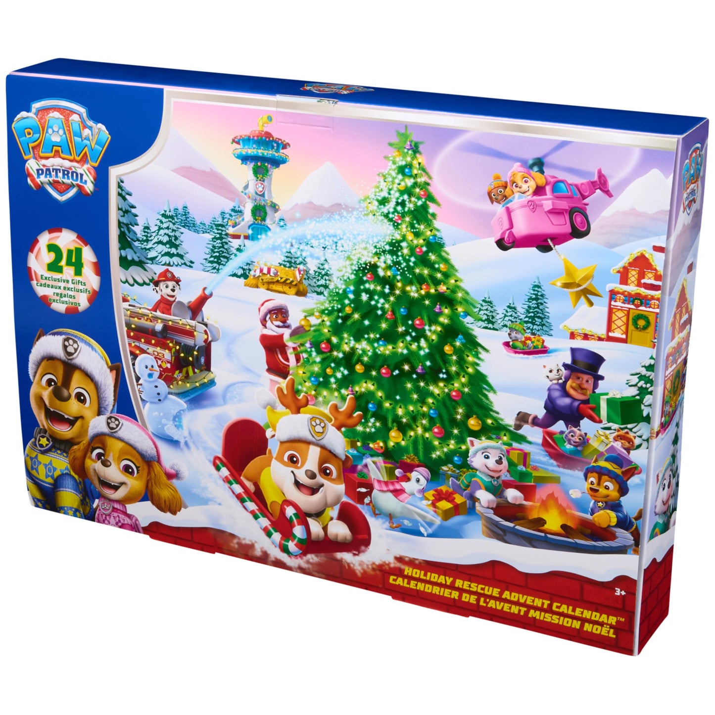 PAW Patrol Holiday Rescue 2025 Advent Calendar, 24 Surprise Toys - Figures, Miniature Vehicles & Accessories, Kids Toys for Boys & Girls Ages 3 and Up