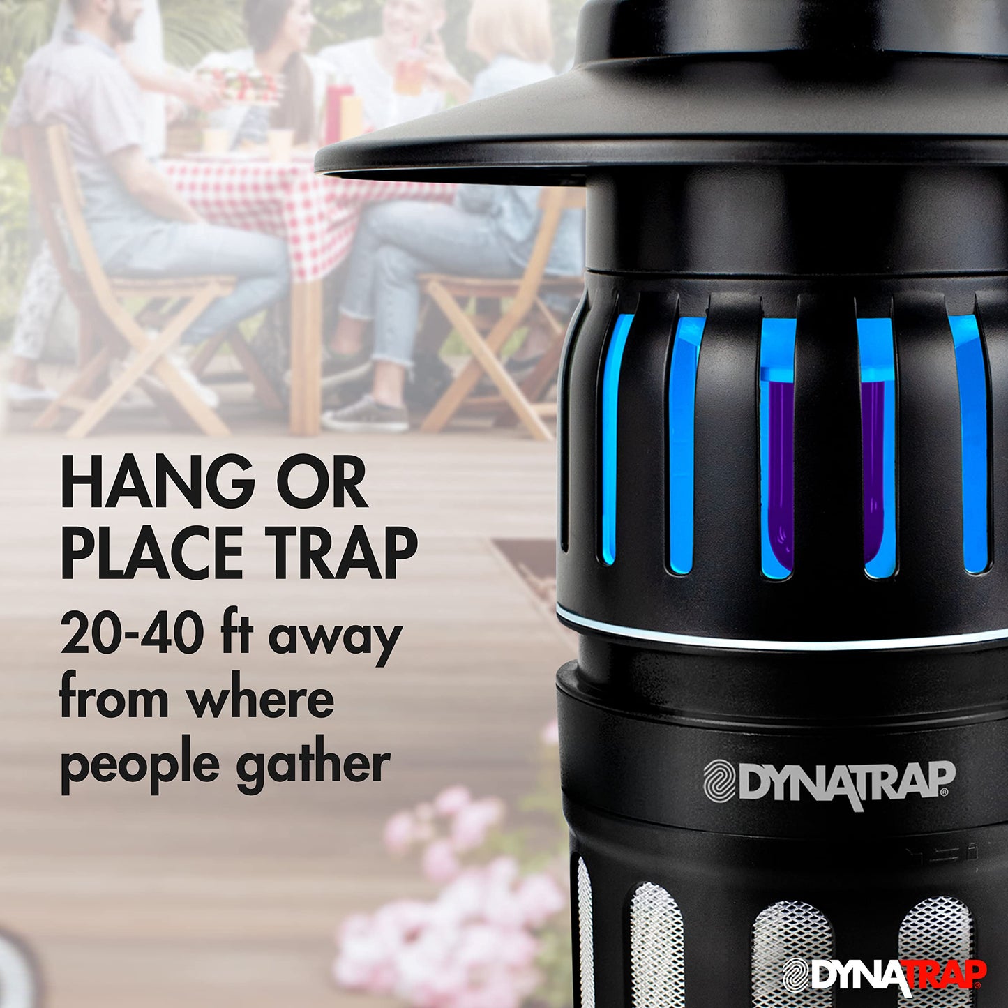 DynaTrap DT1050SR 1/2 Acre Mosquito & Flying Insect Trap – Kills Mosquitoes, Flies, Wasps, Gnats, & Other Flying Insects - Bug Zapper Alternative - Black