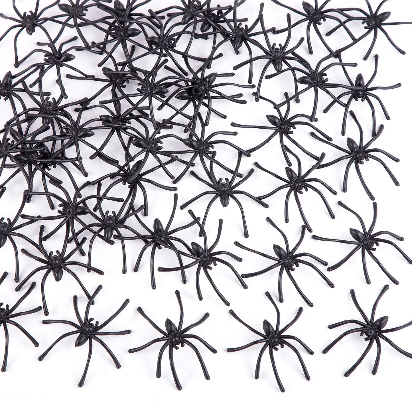 JIALWEN 120 Pieces Halloween Realistic Plastic Spiders Black Small Spider Toys Fake Spiders Prank Props for Halloween Home and Party Decorations
