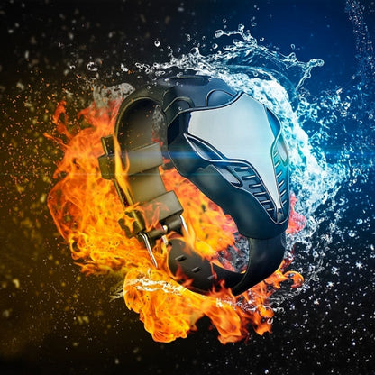 FANMIS LED Digital Fashion Cobra Watch Black Silicone Iron Triangle Dial Sports Wrist Watches (Black)