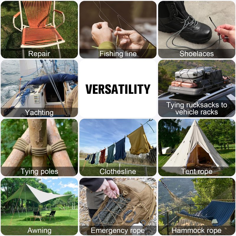Paracord Rope 550 lb - 100ft 5/32" Parachute Cord 4MM 7-Strand para Cord - Heavy Duty Spool String for Survival,Camping Gear, Survival Bracelet, Clothesline - Camo Green