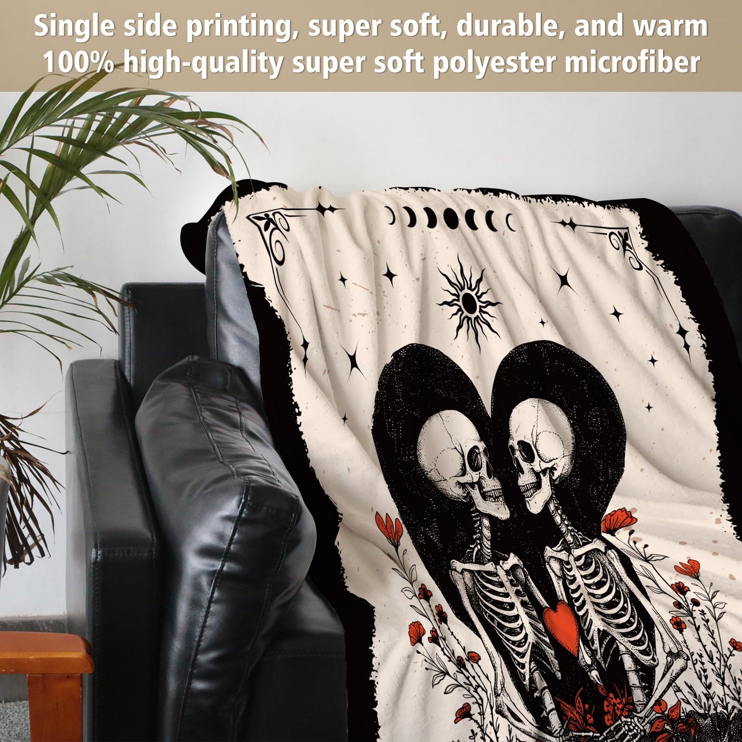 Juratar Gifts for Him Her, Anniversary Halloween Blanket for Women Men, Birthday Gifts for Boyfriend Girlfriend, I Love You Gift, Engagement, Wedding Gift for Wife, Husband, Couple, 60"X50"