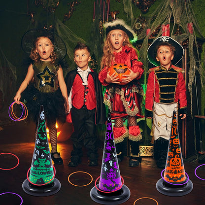 Voiiake 3 Pack Witch Hat Halloween Inflatables Ring Toss Game - Fun Halloween Games,Toys & Party Supplies, Games & Toys for Kids Adults
