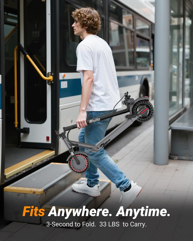 Electric Scooter for Adults - 19MPH, 21-Mile, Dual Suspension, 8.5" Solid Tires, 350W Motor, UL2272 Certified Foldable Commuting E-Scooter with App Control