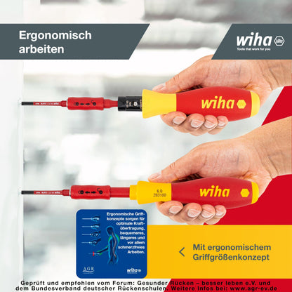 Wiha Drehmoment Schlüssel Schraubendreher Set TorqueVario-S elektrisch (40674) gem. 14tlg. I 0,8-5,0 Nm I inkl. Falttasche I Schlitz,Kreuz,PlusMinus