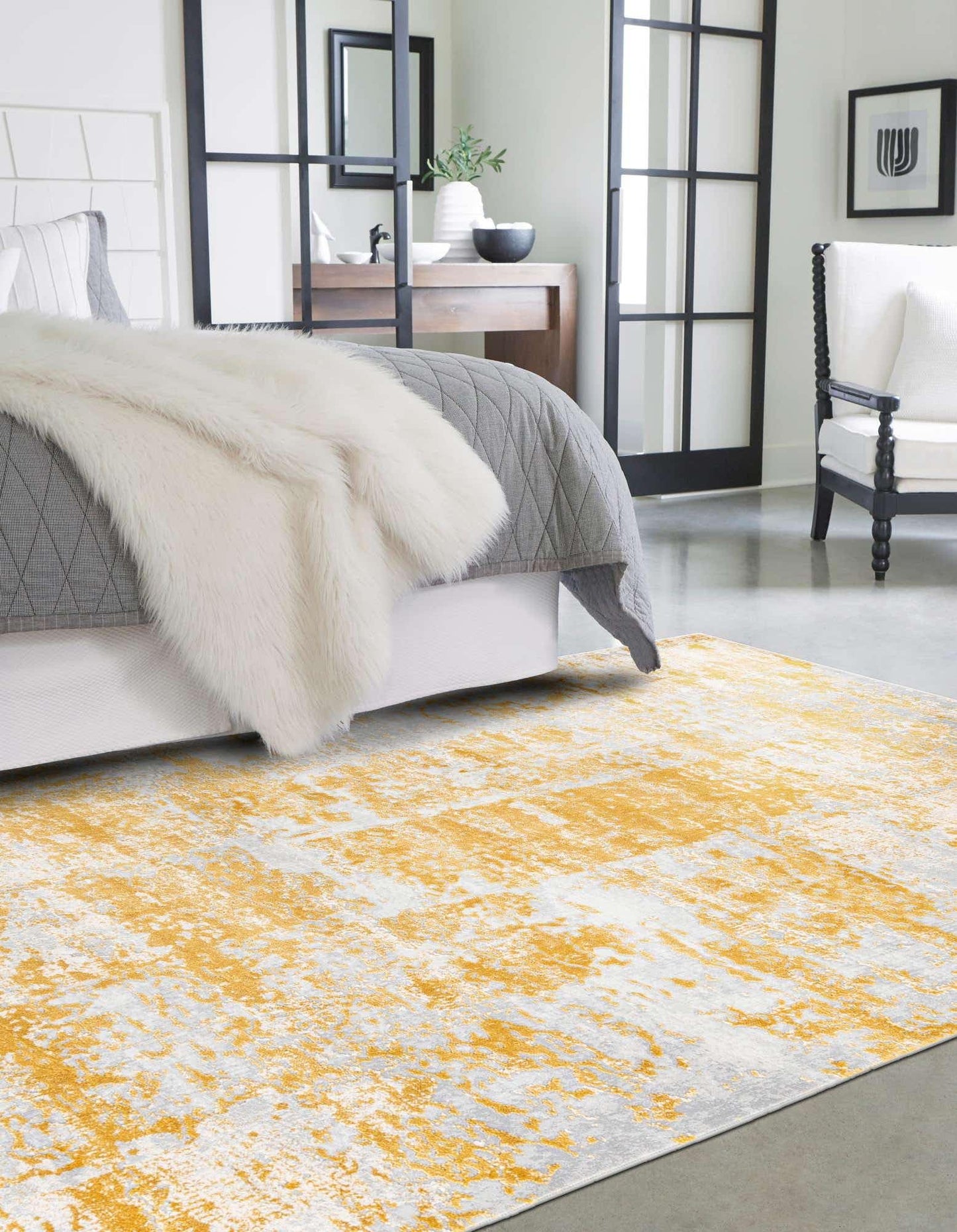 Unique Loom Finsbury Collection Area Rug - Elizabeth (2' x 3' 1" Rectangle, Yellow/ Ivory)