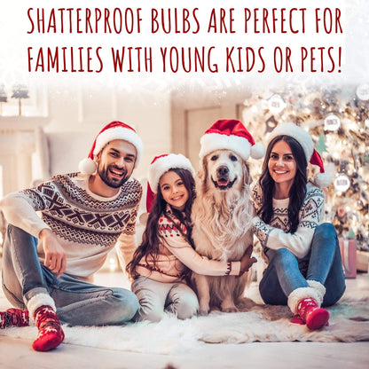Buffalo Plaid Christmas Tree Ornaments - Set of 9 Shatterproof Bulbs - Farmhouse Word Ornaments - Compatible with Rae Dunn Rustic Decorations - Matte White Bulbs with Red & Black Buffalo Check Bows