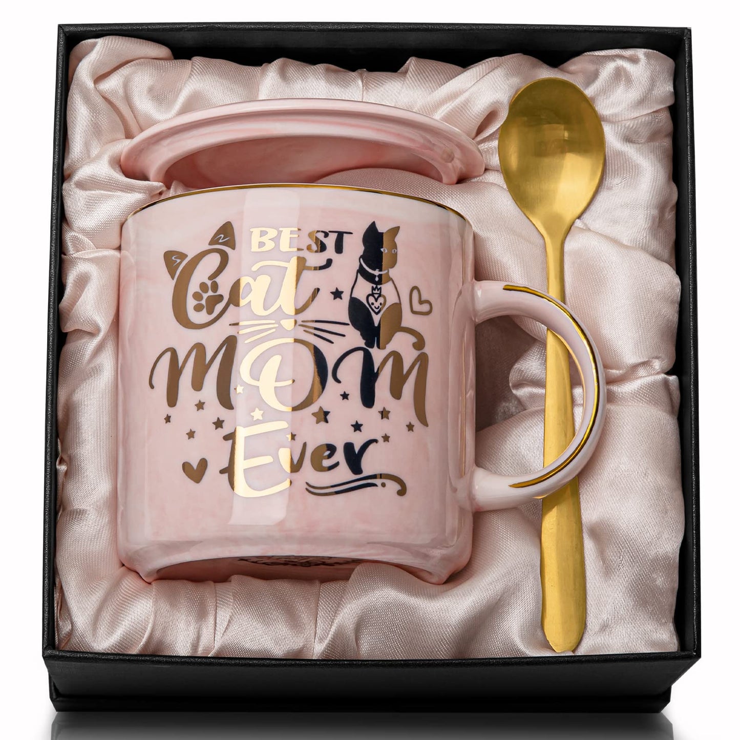 Best Friend Birthday Gifts for Women, Friendship Gifts for Women, Unique Birthday Valentines Day Gift Ideas for Her, Friends Female, Besties, BFF Ceramic Marble Coffee Mug Gift Box Printed Gold 14 oz
