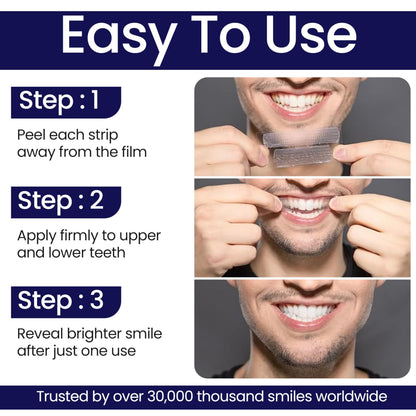DENTELO Professional Teeth Whitening Strips,42 Non-Sensitive, Safe for Enamel, Anti Slip, Dentist Formulated Teeth Whitener Strips, Adavance Pap Whitening Stripes