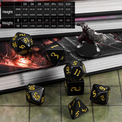 CiaraQ DND Polyhedral Dice Set with Dice Bag for Dungeons and Dragons RPG MTG Role Playing Table Games