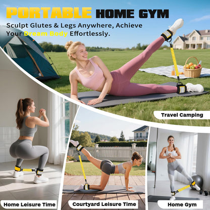 WOQQW Ankle Resistance Bands with Ankle Straps, Ankle Weights Bands for Women, Legs and Glutes Workout Equipment, Home Gym Exercise Equipment for Booty Training, Cable Machine Kickback, Pilates