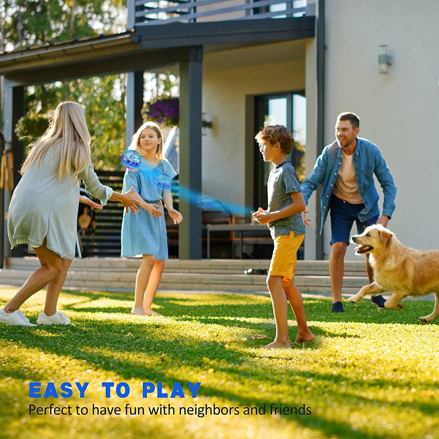 AMERFIST 2025 Flying Orb Ball Toy,Cosmic Globe Boomerang Hover Ball Galactic Fidget Spinner, Hand Drone Orbit, Cool Toys Gift for 6 7 8 9 10+ Year Old Boys Girls Teens Outdoor Toys(Blue)