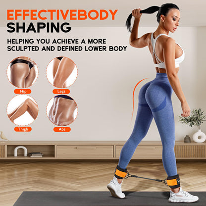 HPYGN Ankle Resistance Bands with Cuffs, Ankle Bands for Working Out, Resistance Bands for Leg Butt Training Exercise Equipment for Kickbacks Hip Gluteus Training, Ankle Strap with Exercise Bands