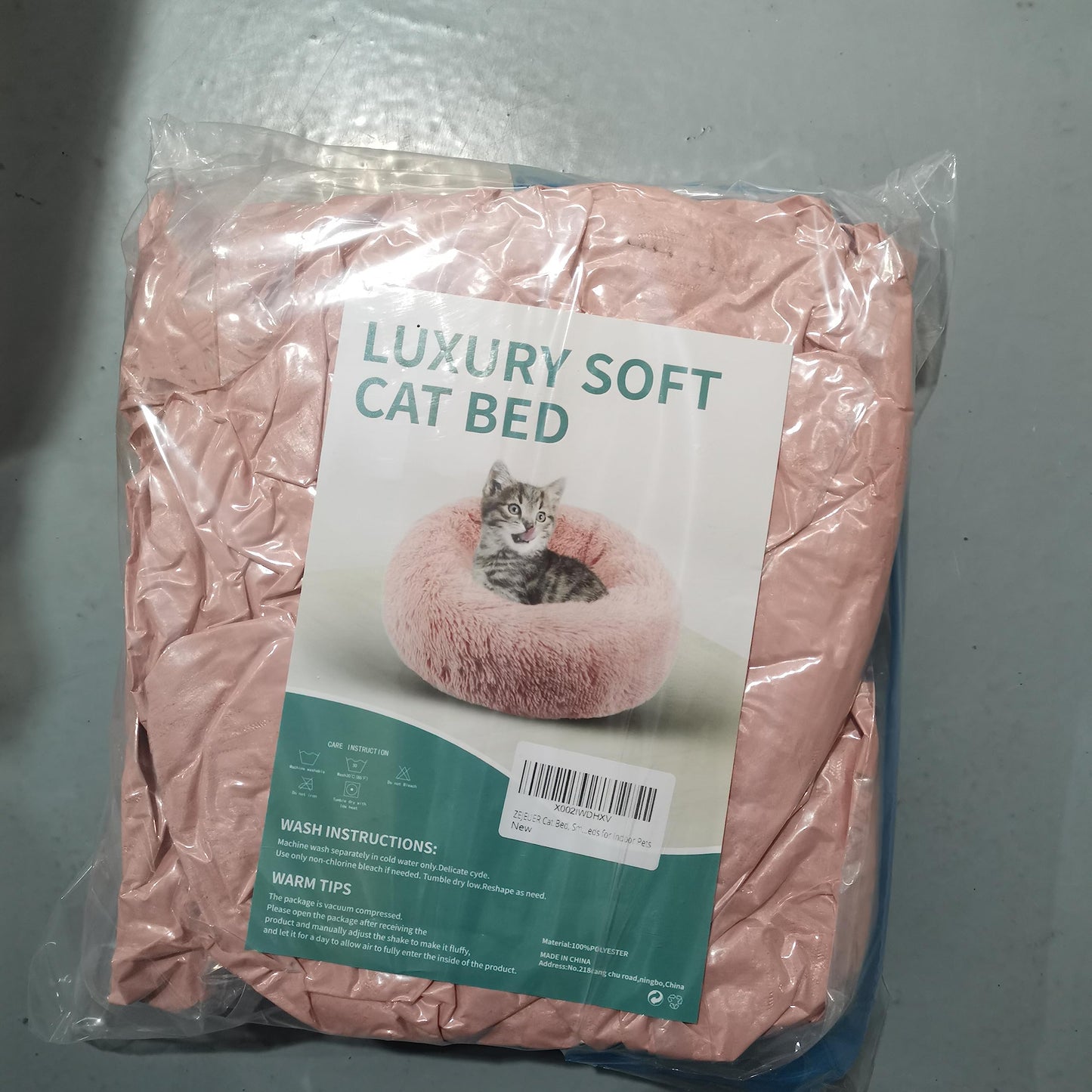 BVAGSS Anxiety Dog Bed, Round Plush Donut Dog Bed Cat Bed Marshmallow Fluffy Cuddler Washable Calming Puppy Bed for Small/Medium Dogs XH034 (Diameter:50cm, Light Brown)