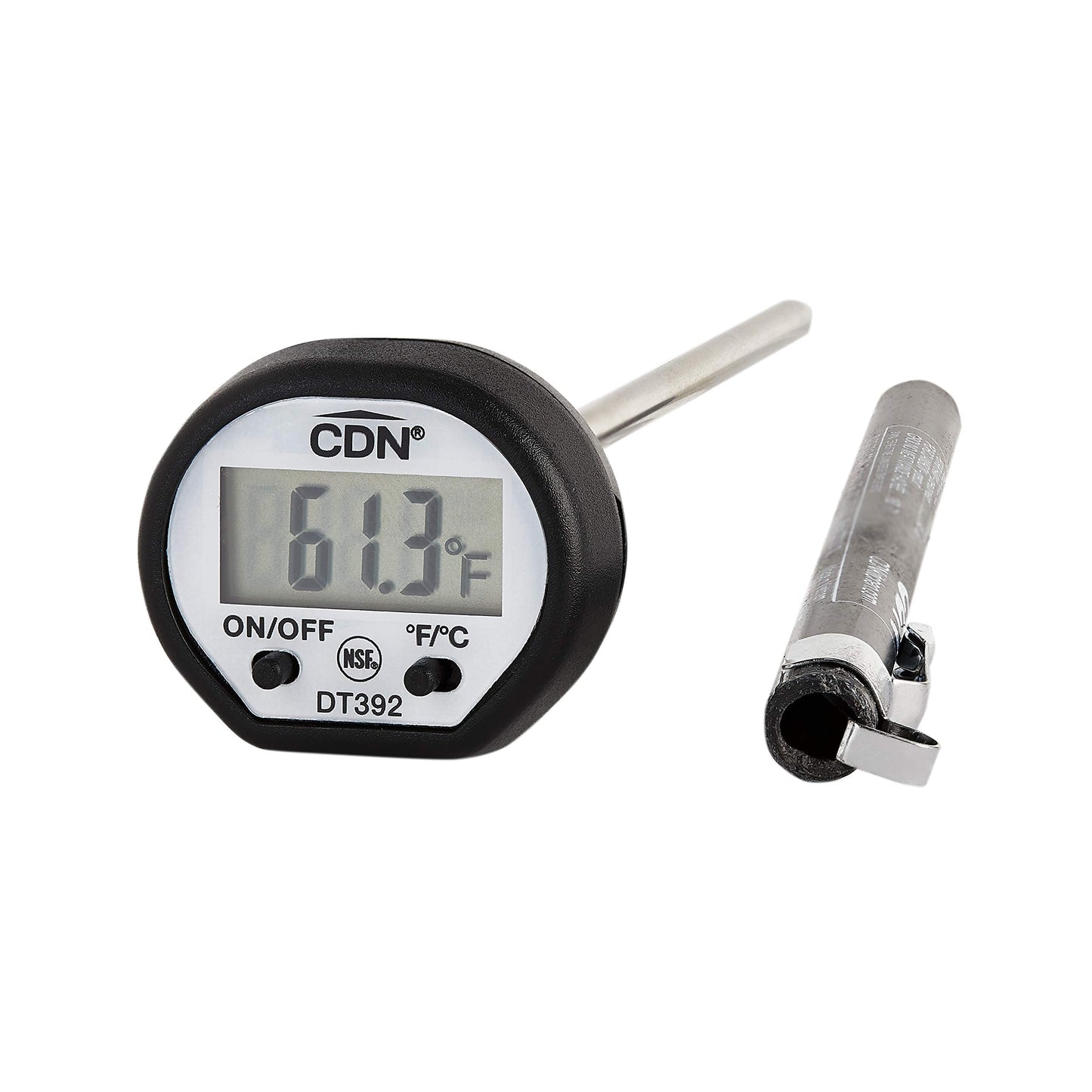 CDN Digital Thermometer | ProAccurate® | 5" Stem with Protective Sheath | NSF Certified | For Meat, Poultry, Candy | Easy One-Button Operation | DT392