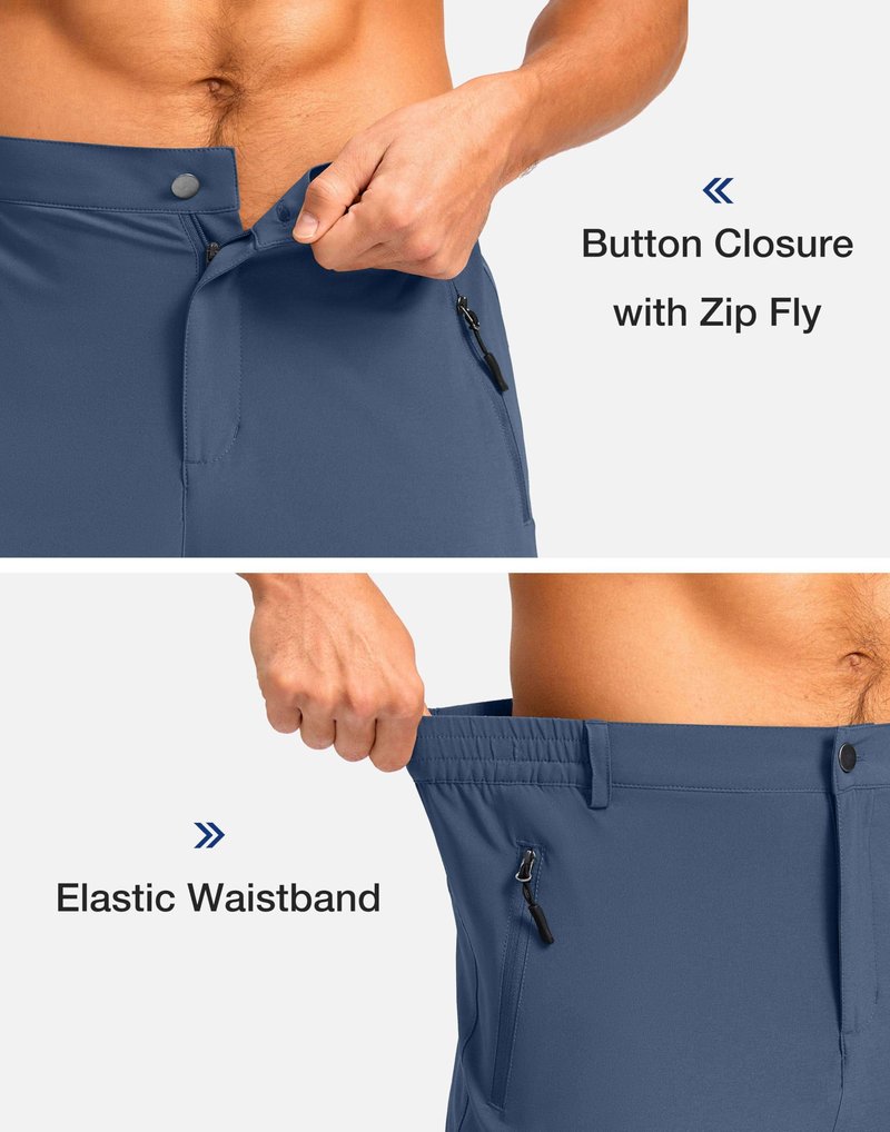 Pudolla Men's Hiking Shorts 11" Lightweight Cargo Work Shorts for Men Summer Travel Golf Casual Outdoor with 5 Pockets(Dark Navy 3X-Large)