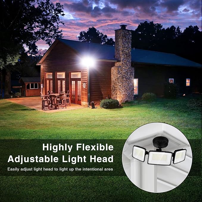Onforu 100W Flood Lights Outdoor, 2 Packs Outdoor Security Lights 9000LM, 6500K LED Outdoor Flood Lighting Fixture, 3 Adjustable Heads, IP65 Waterproof Exterior Floodlight for Yard,Garage,Eave Mount