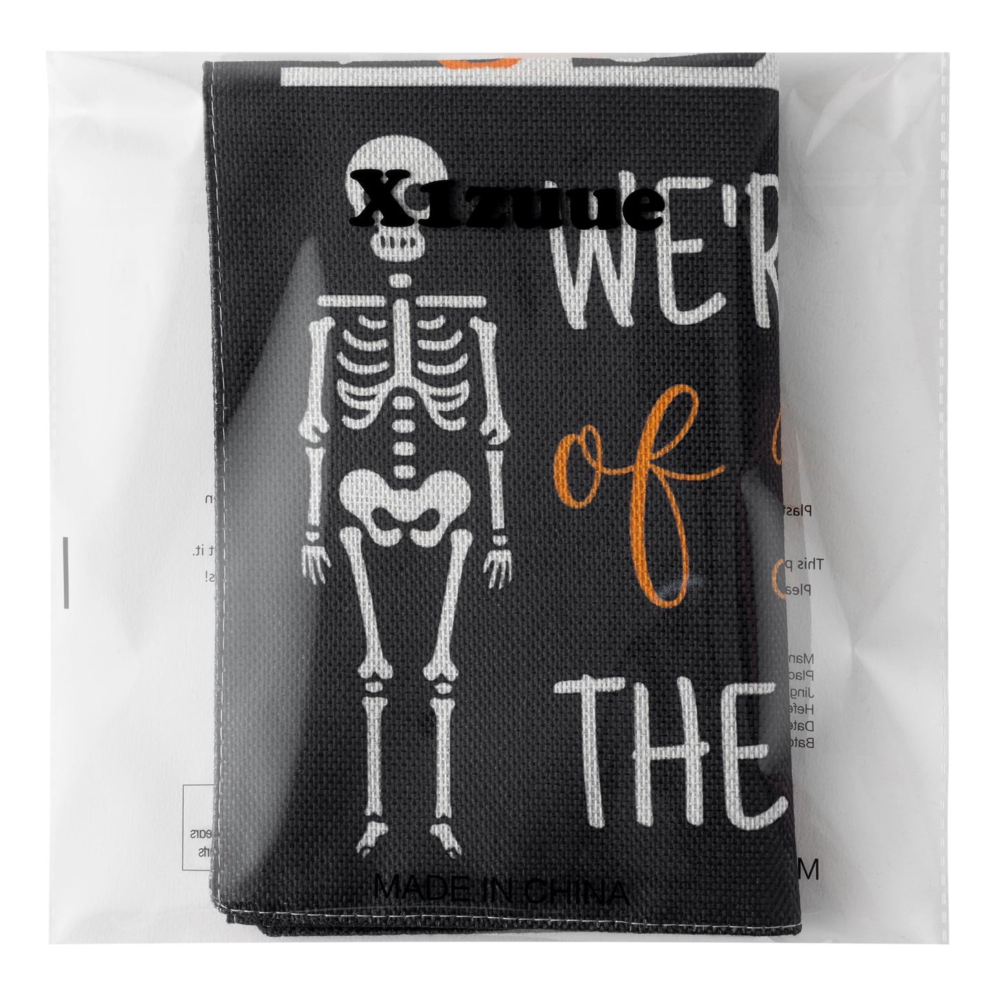 Halloween Skeleton Garden Flag - No Trespassing We're Tired of Hiding the Bodies Yard Flags Skull Ghost Burlap Double Sided Readable House Flags Trick or Treat Party Decors Supplies for Outdoor Lawn