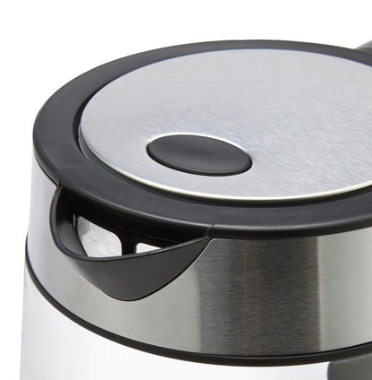 Amazon Basics Electric Kettle with Glass Carafe for Tea and Coffee, BPA-Free, Fast Boiling, Auto Shut-Off, 1.8 Quarts, 1500W, Black and Silver