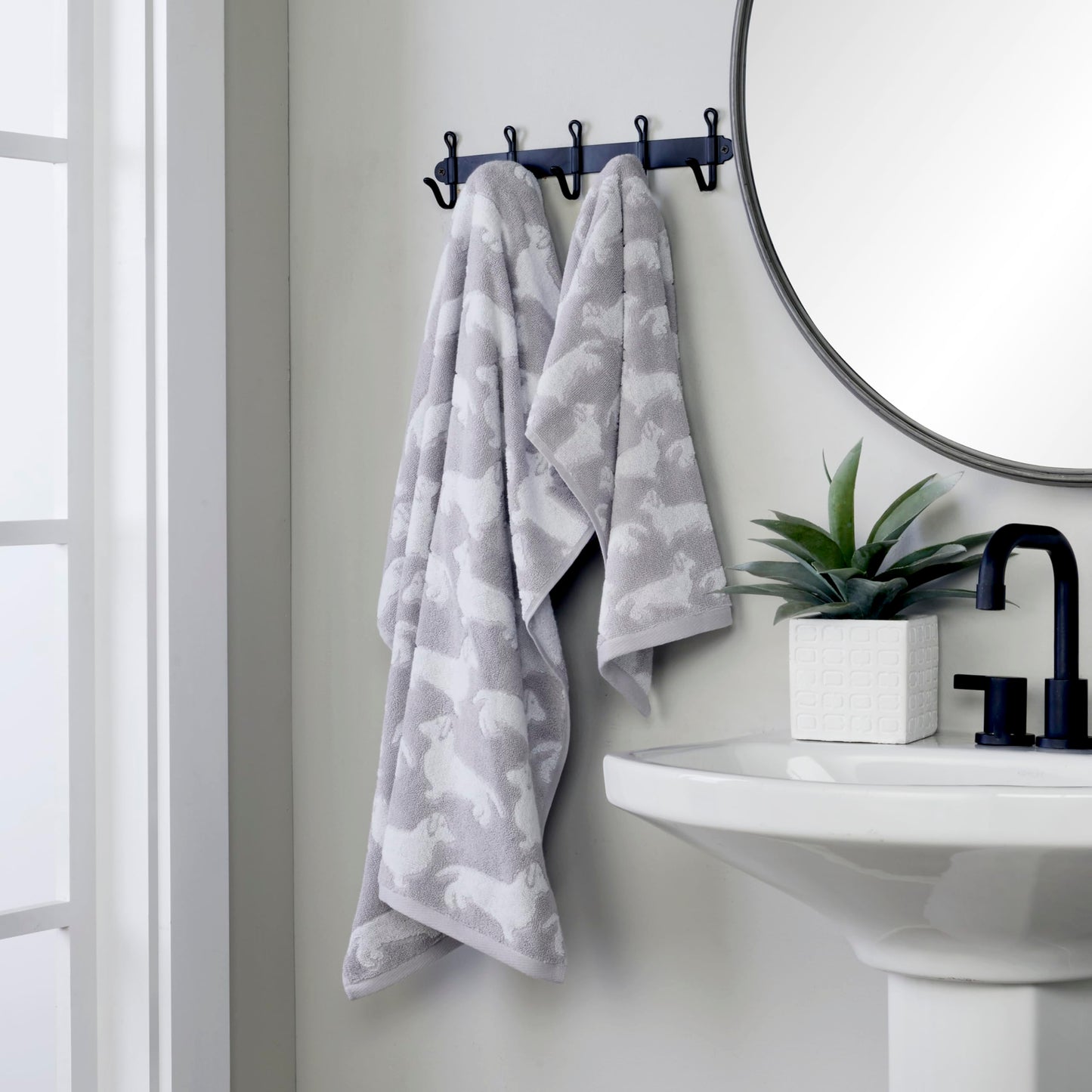 SKL Home by Saturday Knight Ltd. Dog 2 Pc Hand Towel, Gray