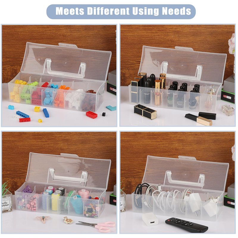 OwnMy 2 Plastic Trading Card Storage Boxes Clear Plastic Card Storage Cases with Dividers, Portable Baseball Cards Organizer Box for Football Sports MTG TCG Cards