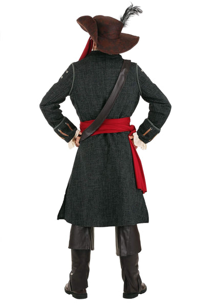 Adult Blackbeard Pirate Costume Mens, Black High Seas Swashbuckler Captain Halloween Outfit