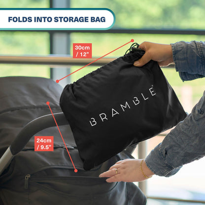 Bramble - XL Stroller Bag for Airplane - Extra Large Pram Bag for Airplane Travel - Water Resistant Double Pushchair Buggy Cover for Gate Check (Black)