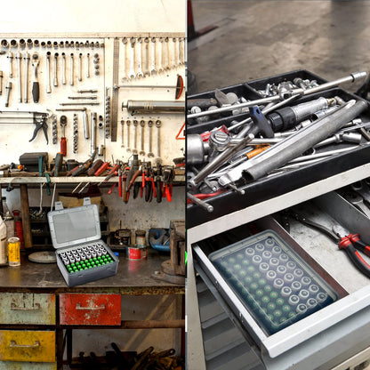 FULLCASE Battery Storage Organizer Holder Holds 54 AA AAA Batteries, Box Cases Garage Container, Home Drawer Organization Dispenser (Case Only) Grey