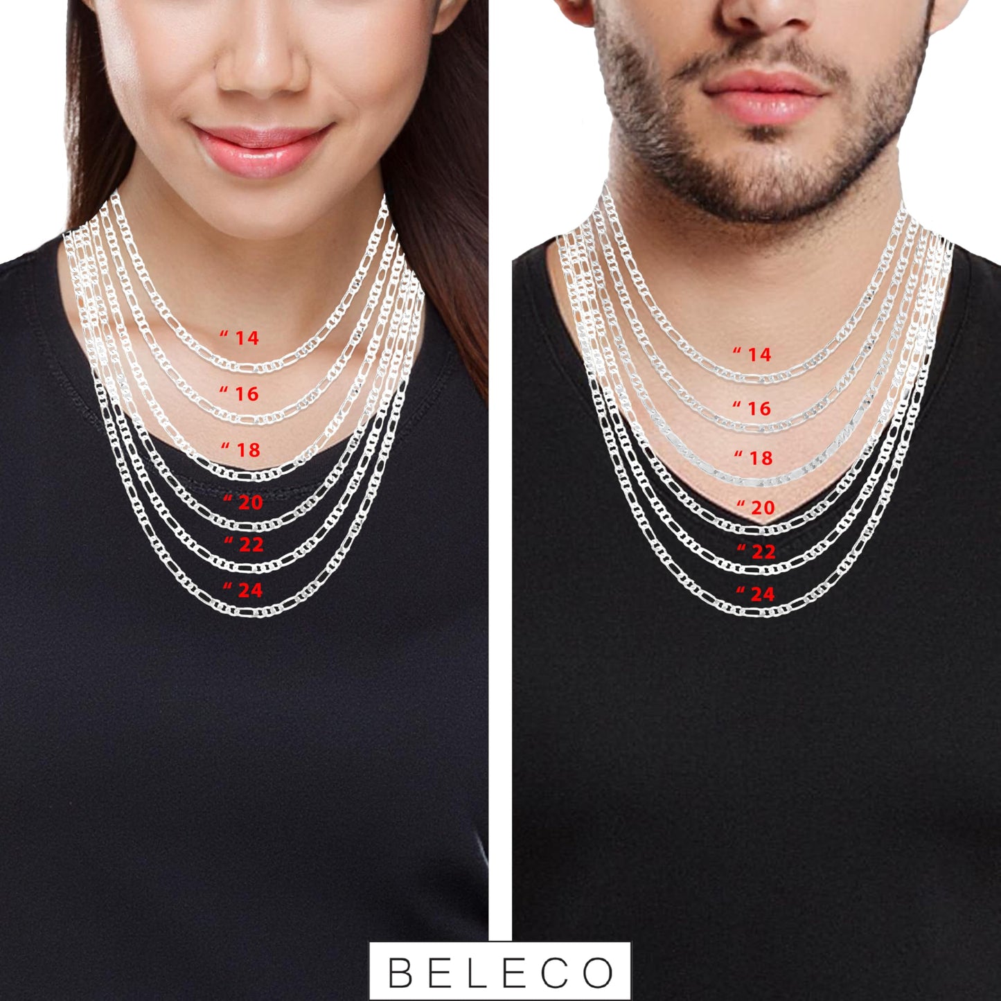 Beleco Custom Name Necklace 18k Gold/Rose Plated or Sterling Silver 925 - Personalized Name Necklace