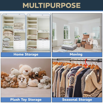 8 pack XXL Jumbo Vacuum Storage Bags - Vacuum Seal Bags for Clothing, Bedding, Blankets - Storage And Organization – Space Saver Vacuum Storage Bags - 4XXL (47x35in) + 4Jumbo (39.5x31.5in)