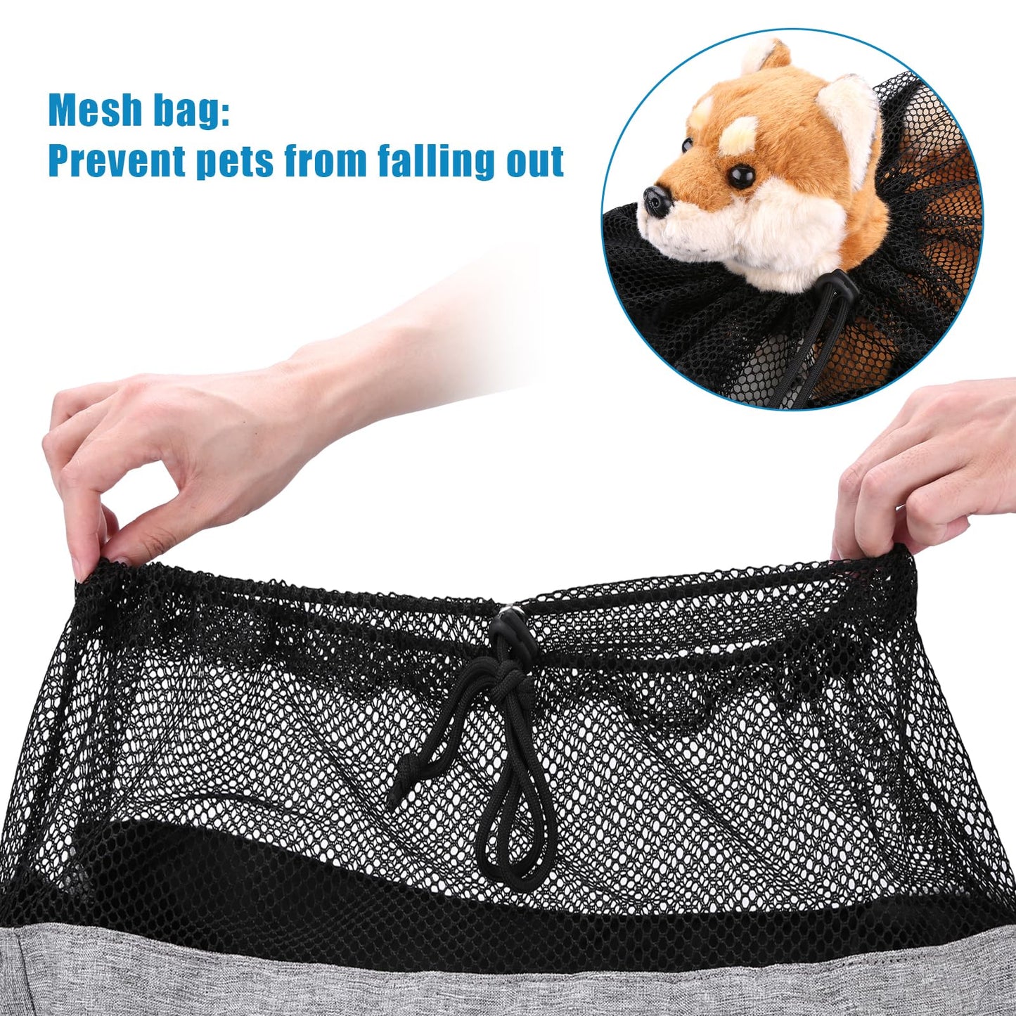 Ownpets Pet Sling Carrier, Fits 6.5 to 9kg Medium Dog/Cat Sling Carrier Reversible and Hands-Free Dog Bag with Adjustable Strap and Pocket Shoulder Pad for Outdoor Travel Hiking