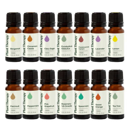 Plant Therapy Top 14 Singles Set Lavender, Eucalyptus, Peppermint, Orange Sweet, Lemon & More 100% Pure, Undiluted, Natural Aromatherapy for Topical Use & Diffusion, Therapeutic Grade 10 mL (1/3 oz)