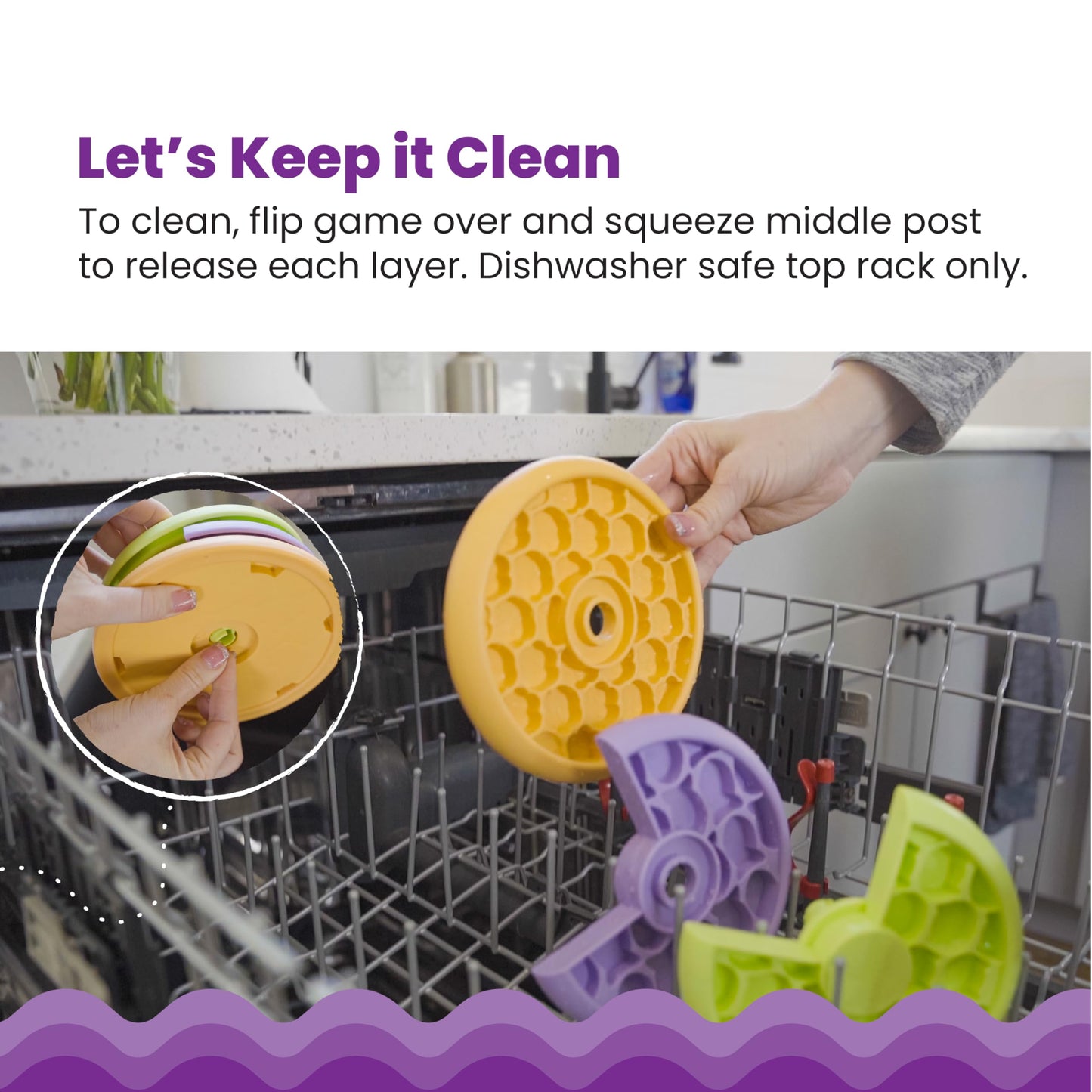 Catstages Kitty Lickin' Layers 3-Tier Interactive Cat Slow Feeder Treat Puzzle Toy, Dry or Wet Food, Mental Stimulation, Foraging, 6.6 inches, 80+ Compartments