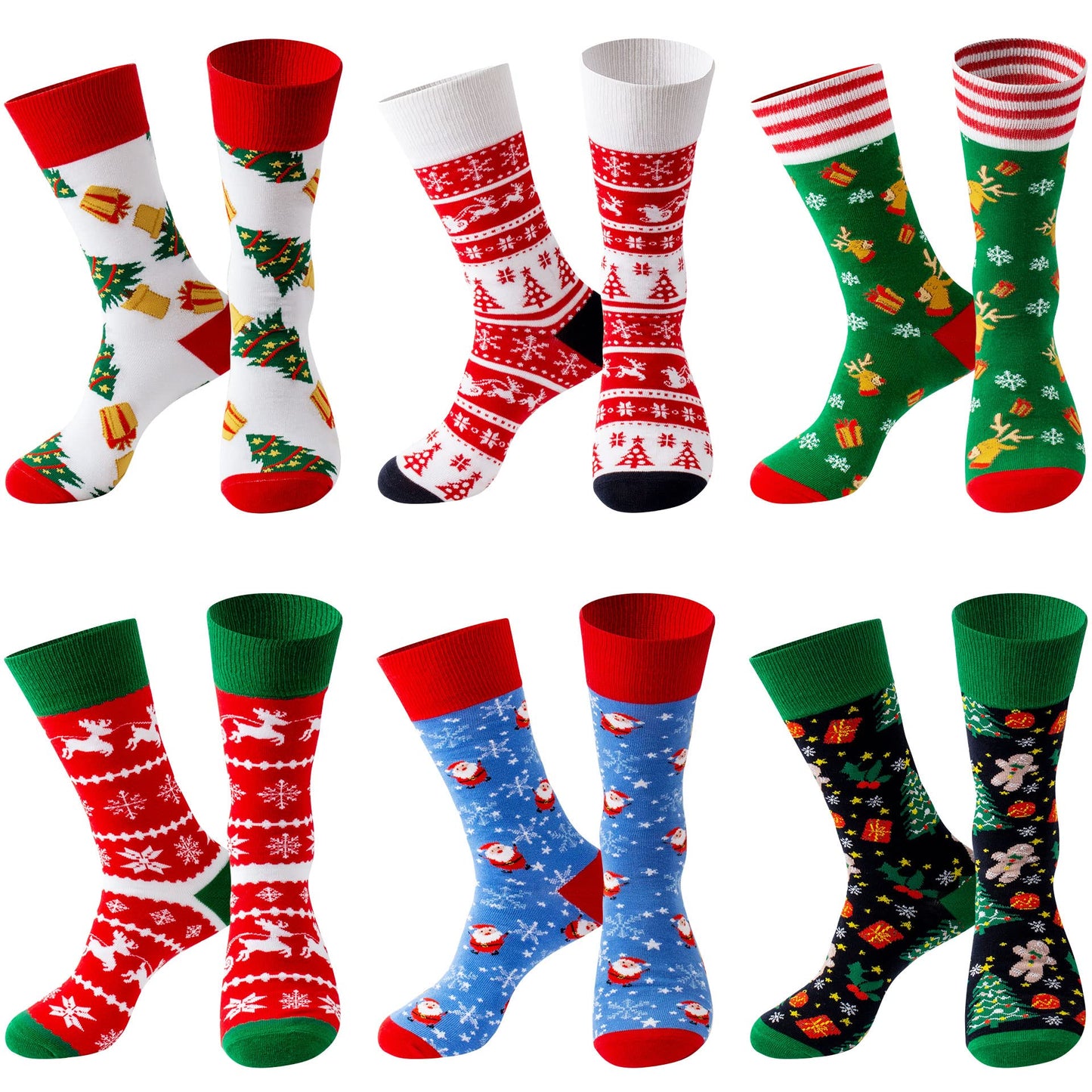 TENYSAF Fun Christmas Socks for Men - Funny Xmas Gifts for Men and Women Novelty Cozy Unisex Crew Cotton Sock Set