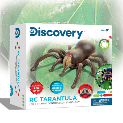 Discovery™ RC Tarantula Spider – Remote Control Toy Spider with Realistic Movement, Red LED Eyes & Wriggling Legs | Prank Gift for Boys Girls & Bug Lovers| Fun Electronic Animal Toy for Kids Ages 8+