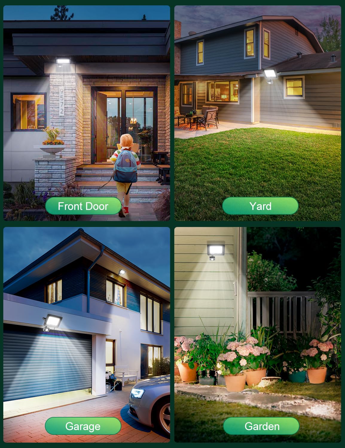 Tailcas Security Lights Outdoor Motion Sensor, 30W PIR Light with Remote Control, IP66 Waterproof Sensor Outdoor, 2700LM LED Floodlights Mains Powered for Garden,Yard, Garage, Black