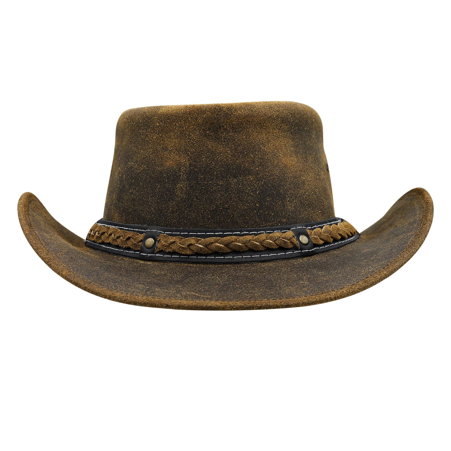Australian Leather Cowboy Hat Bush Aussie Style Summer Western Outback Tan Cowgirl Halloween Costume Hat