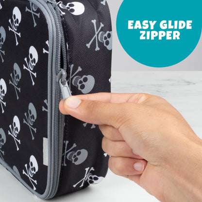 Bentology Lunch Bag for Boys- Kids Insulated Durable Lunchbox Tote Fits Bento Boxes, Containers, Jars & Water Bottles- Reusable School Lunch Sleeve w Clip on Handle- Keep Food Hotter or Colder Longer