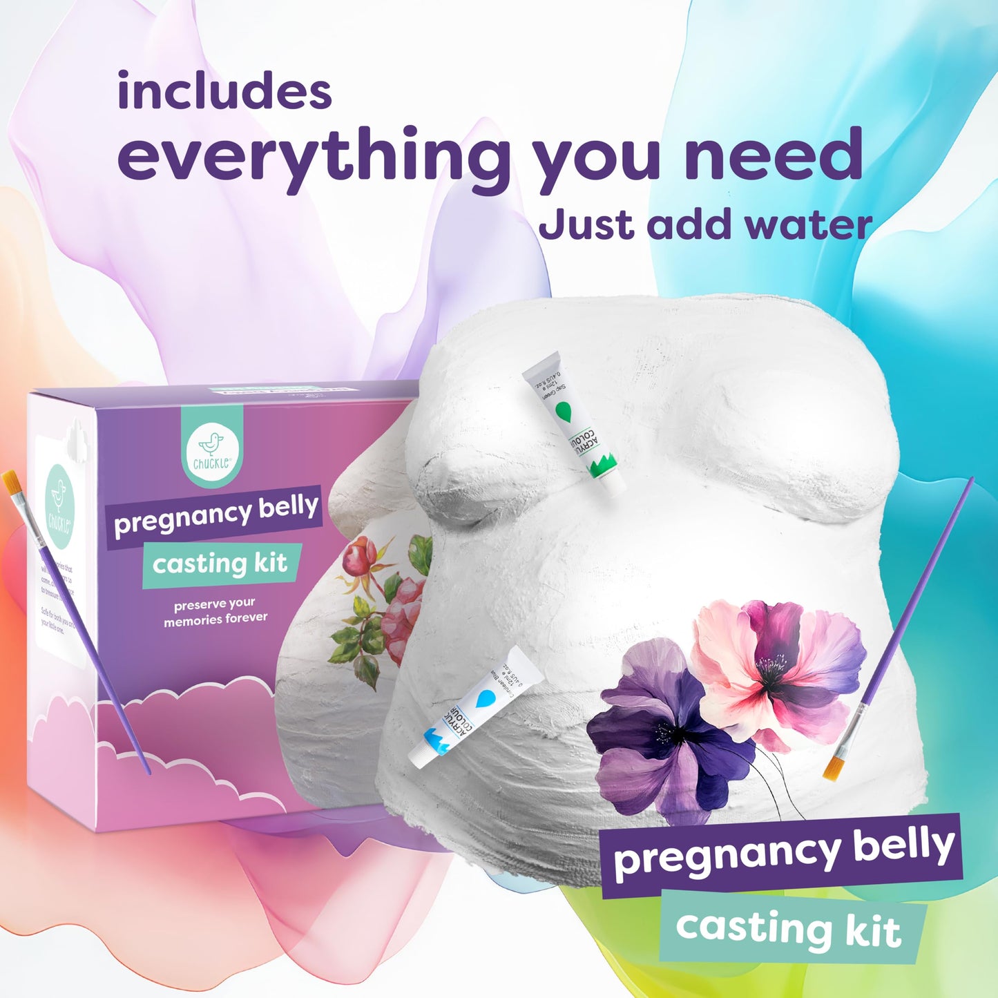 chuckle - Belly Casting Kit – Create a Beautiful 3D Pregnancy Keepsake, Easy DIY Belly Mold for Expecting Moms, Celebrate Your Journey into Motherhood
