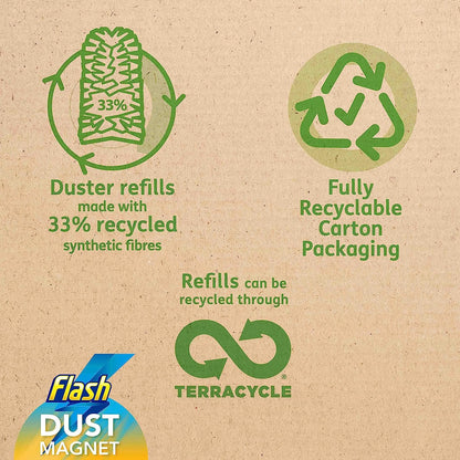 Flash Duster Dust Magnet Refills, Trap & Lock Away Dust, Dirt, Hair & Allergens In No Time, 25 Dusters (5x5)