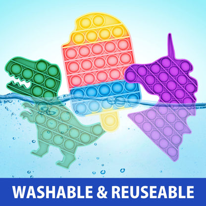 50 Pcs Fidget Toys Pack - Stocking Stuffers for Kids, Gifts for Kids, Party Favors - Adults Stress Relief Sensory Toy - ADHD Toys Bulk for Classroom Treasure Box Prizes - Pop Its