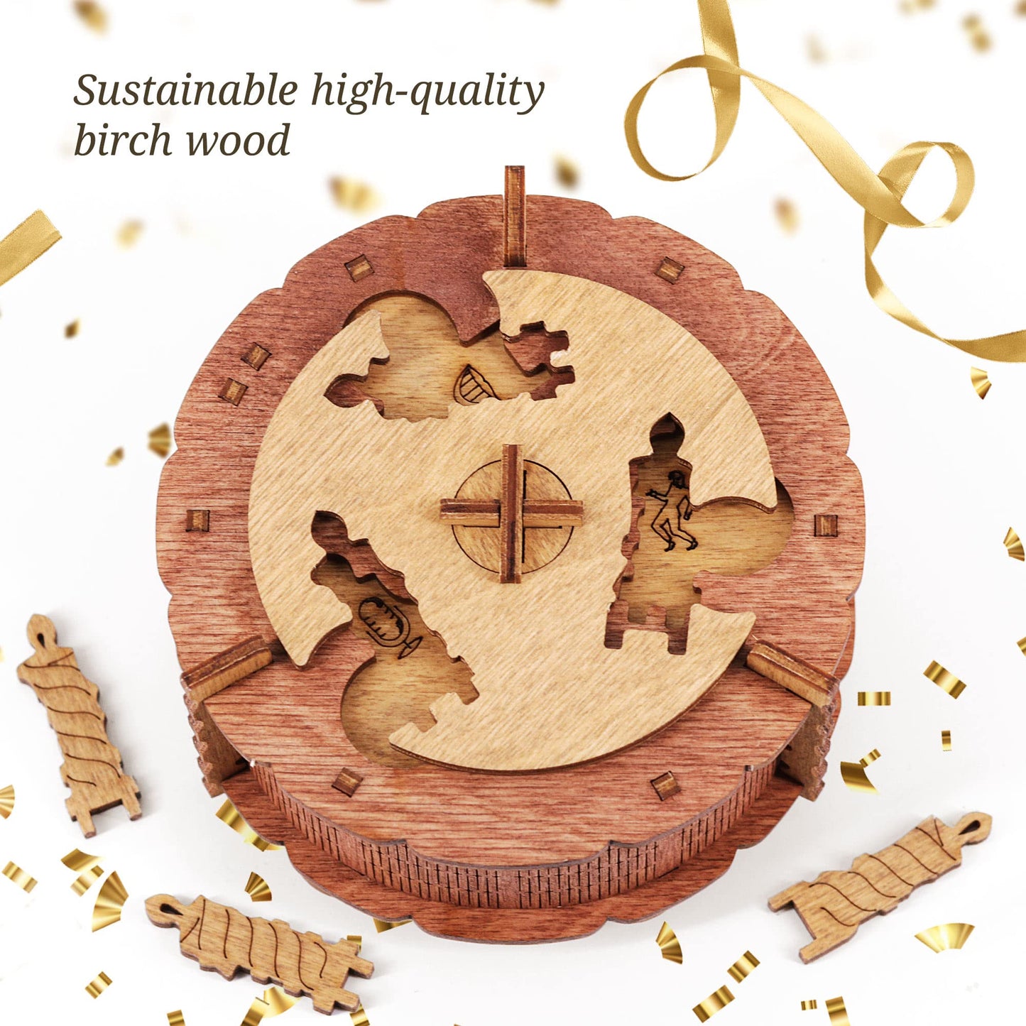 iDventure - Birthday Cake Gift 3D Puzzle Box - Gift box puzzles - tricky gift packaging birthday gifts - Puzzle box money gifts, vouchers & much more. (10.5 cm diameter x 6.5 cm height) (IDGB3)