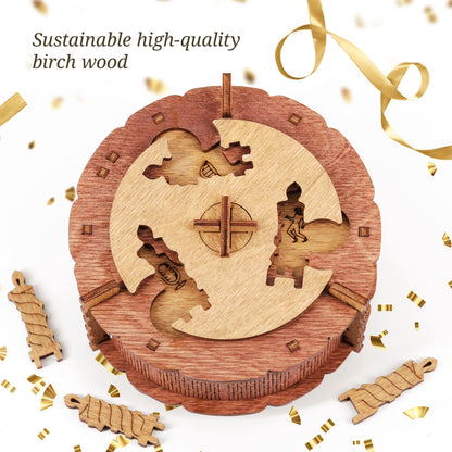 iDventure - Birthday Cake Gift 3D Puzzle Box - Gift box puzzles - tricky gift packaging birthday gifts - Puzzle box money gifts, vouchers & much more. (10.5 cm diameter x 6.5 cm height) (IDGB3)