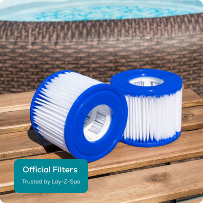 Bestway Lay-Z-Spa Hot Tub Filter Cartridge VI for All Lay-Z-Spa Models - 6 x Twin Pack (12 Filters)