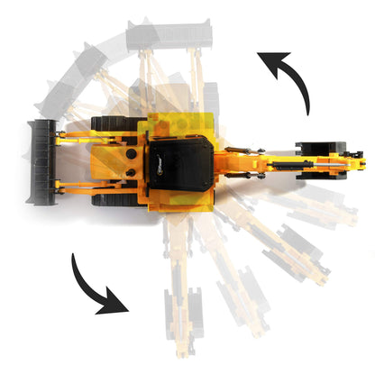 Top Race 8-Channel RC Excavator Tractor - Fully Functional Backhoe Loader with Lights and Sound - Remote Control Construction Digger Toy for Kids Ages 3+