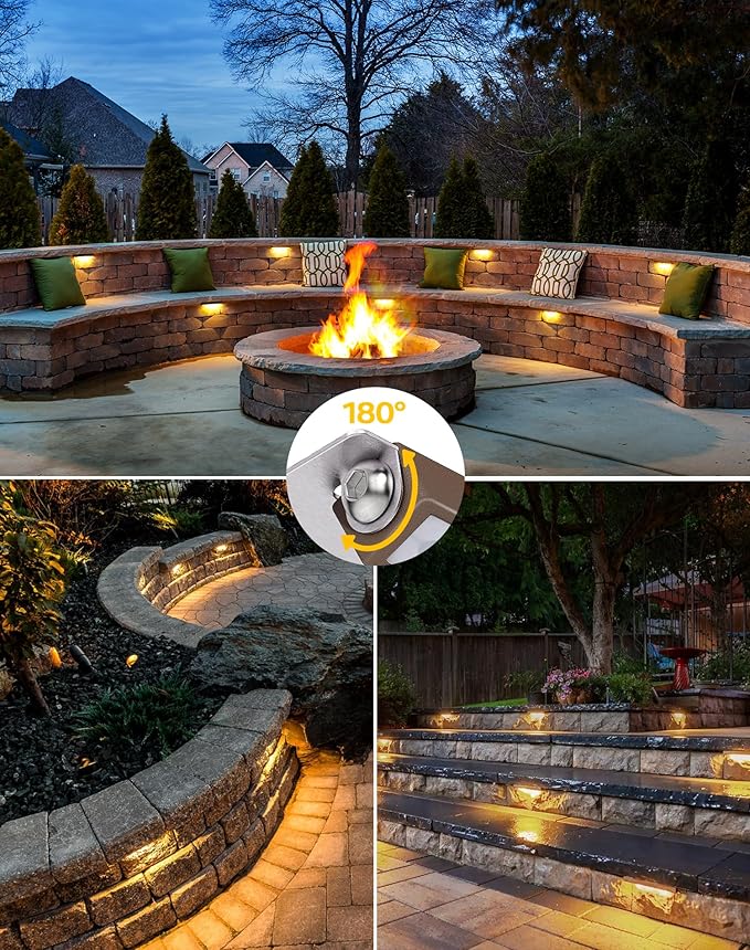 7-Inch Landscape Lighting, Step Lights (12V-36V AC/DC), 2.5W, IP67 Waterproof, 2700K